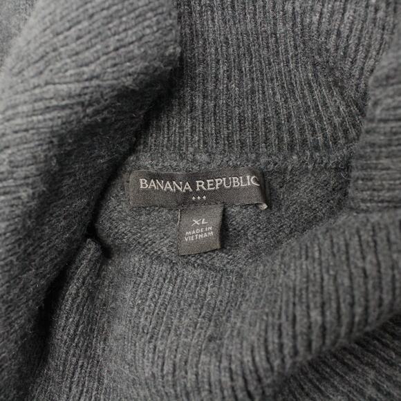 XL BananaRepublic Turtleneck Sweater Stripe Charcoal Heather Soft - Picture 9 of 16